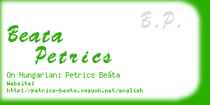 beata petrics business card